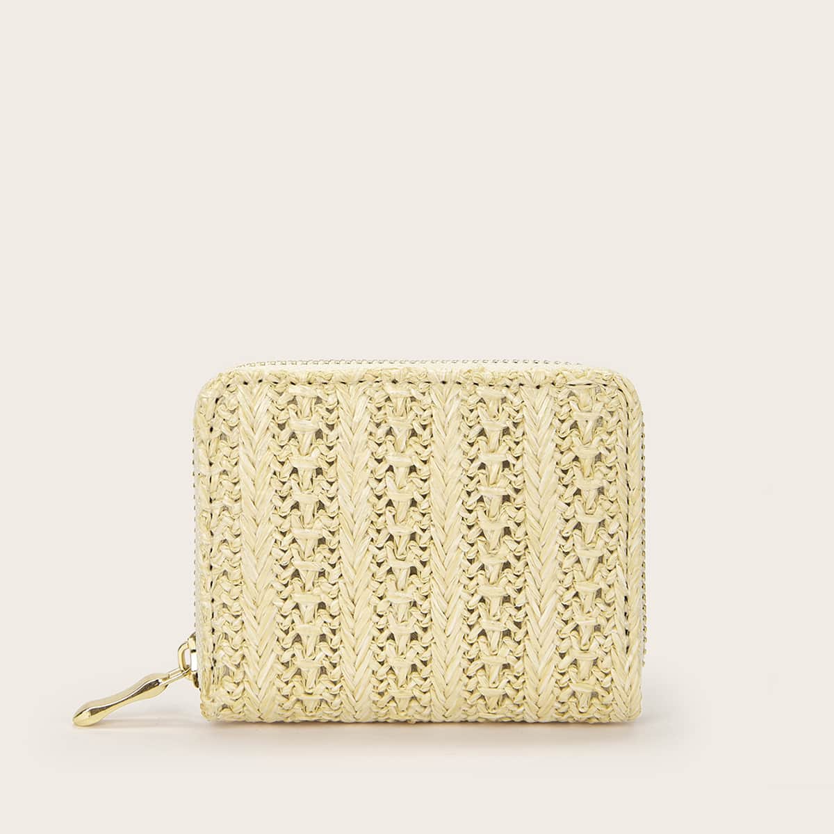 

Minimalist Braided Purse, Beige