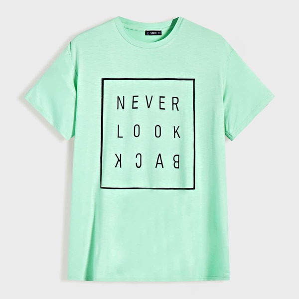 

Men Slogan Graphic Tee, Green