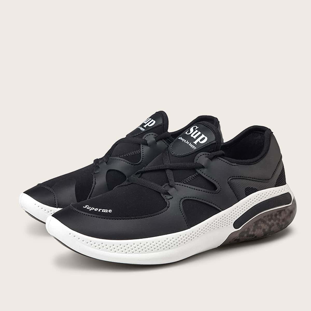 

Guys Lace-up Front Wide Fit Sneakers, Black