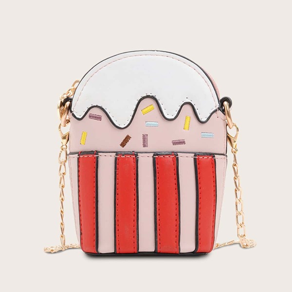 

Mini Cake Pattern Chain Crossbody Bag, Multicolor