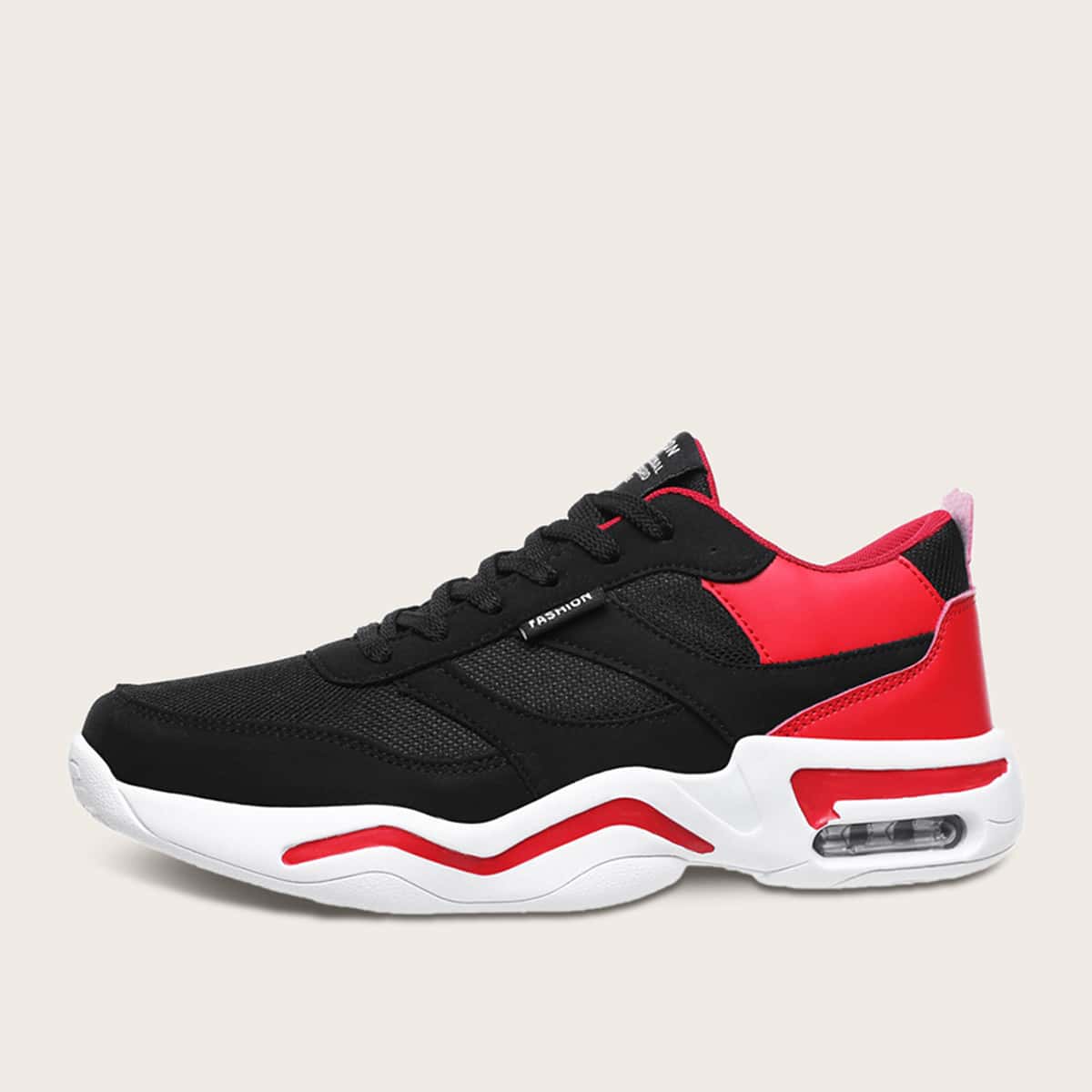 

Guys Lace-up Front Mesh Panel Sneakers, Black