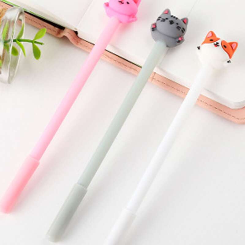 

3pcs Cartoon Gel Pen, Multicolor