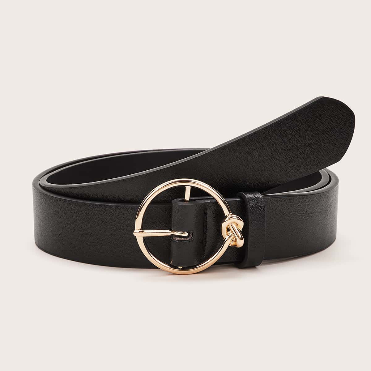 

Metal O-ring Buckle Belt, Black