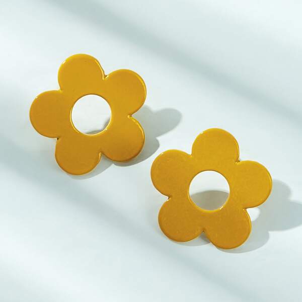 

Серьги-гвоздики в форме цветка 1 пара, Жёлтые