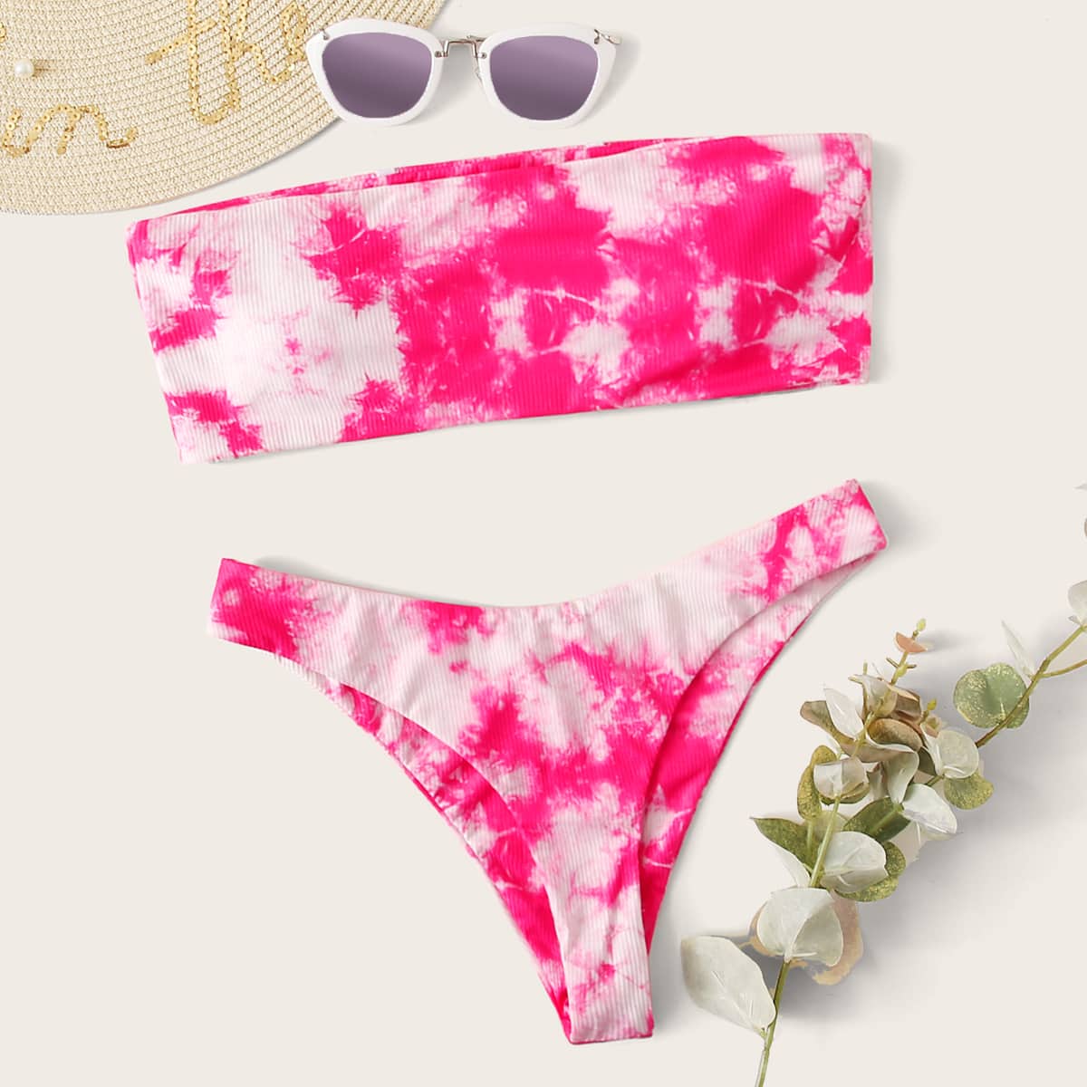 

Tie Dye High Cut Bikini Swimsuit, Multicolor