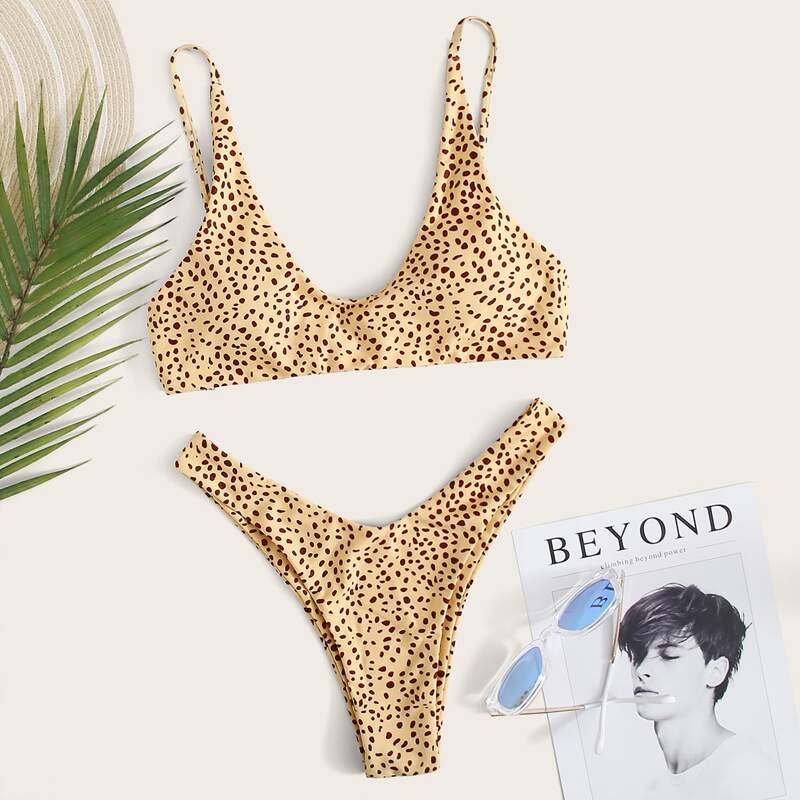 

Dalmatian High Cut Bikini Swimsuit, Yellow