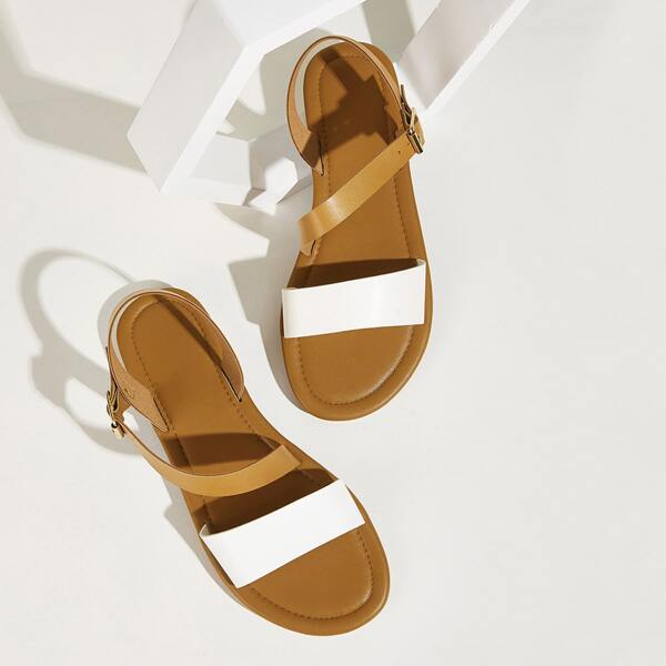 

Open Toe Flat Sandals, Multicolor