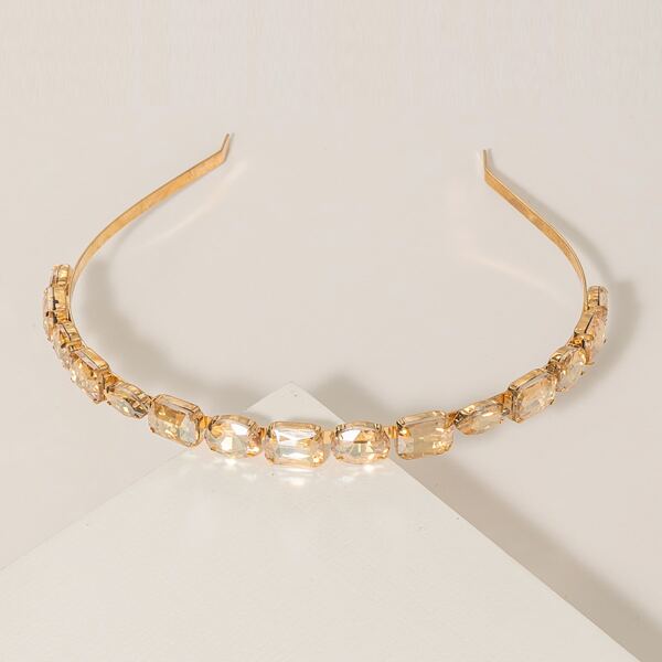 

Rhinestone Engraved Hair Hoop, Gold