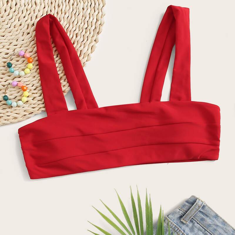 

Solid Bikini Top, Red