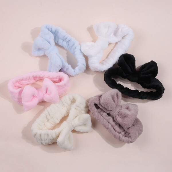 

1pc Bow Decor Bath Headband, Multicolor