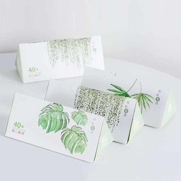 

1box Leaf Print Random Facial Tissue