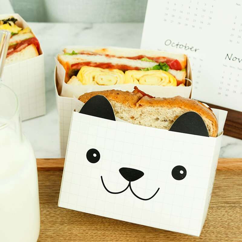 

10pcs Cartoon Bear Design Sandwich Paper Bag