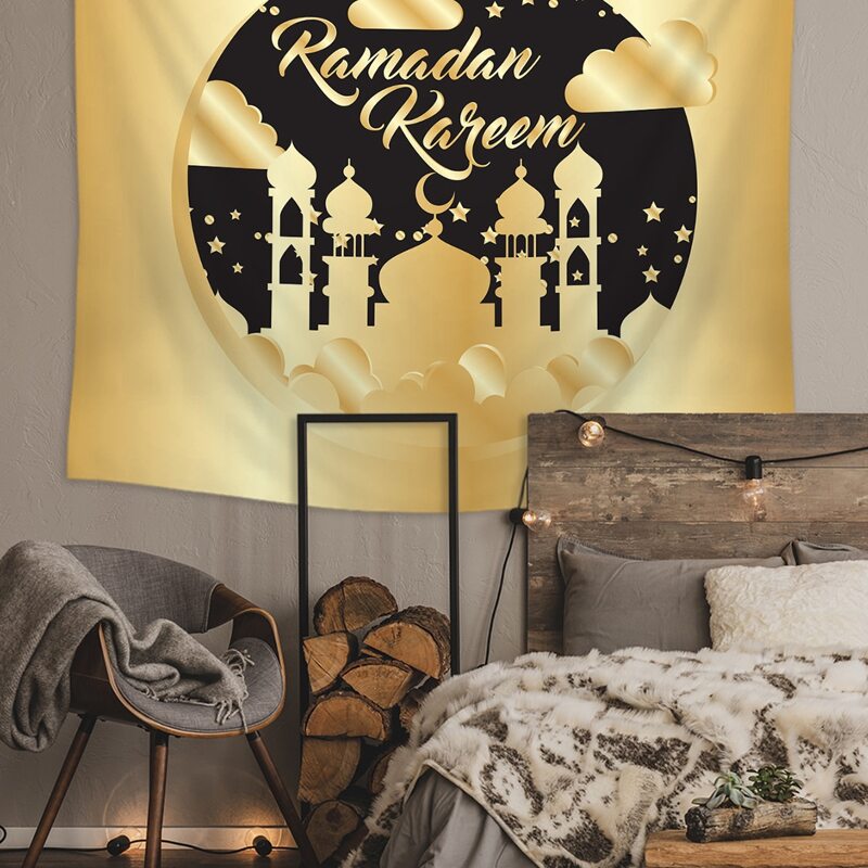 

1pc Ramadan Letter & Building Print Tapestry
