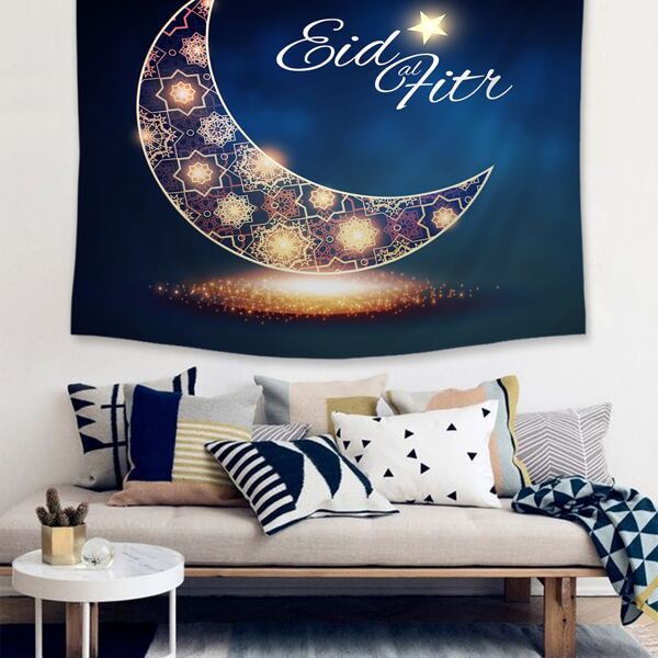 

1pc Moon & Slogan Graphic Tapestry