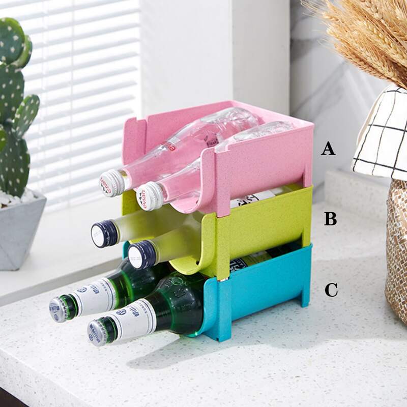 

1pc Solid Drink Storage Rack, Multicolor