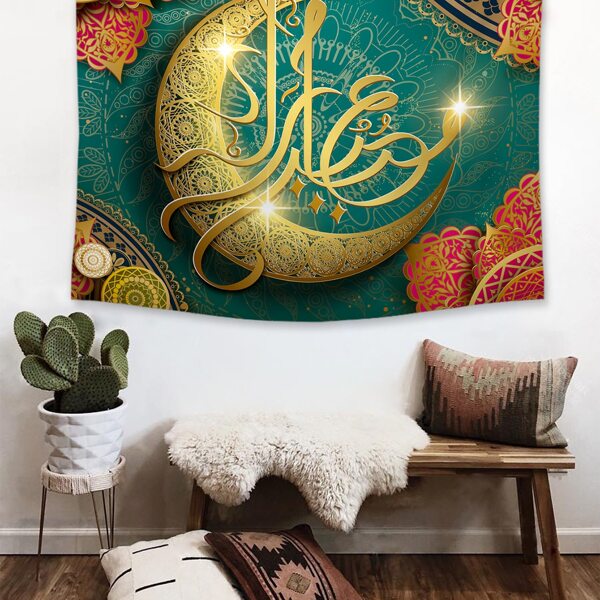 

Гобелен с принтом текстового и луны 1шт