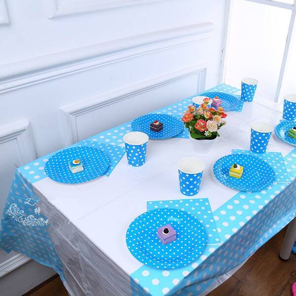 

1pc Polka Dot Print Disposable Tablecloth, Multicolor