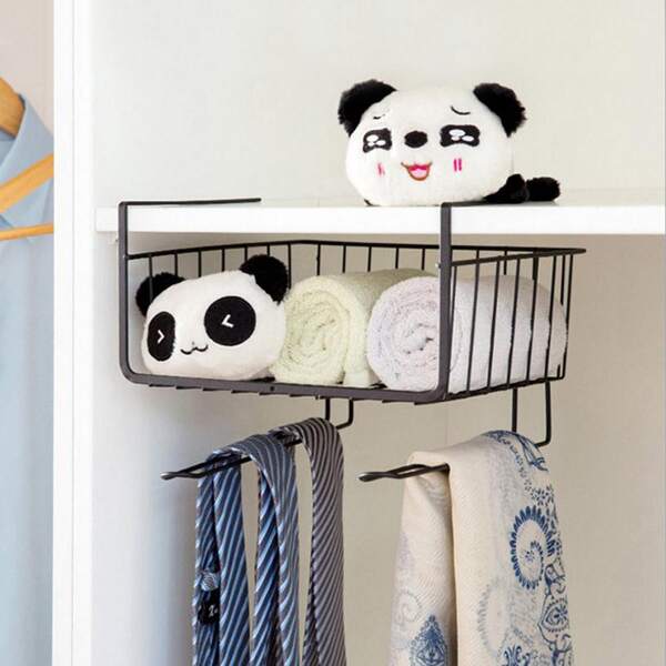 

1pc Cabinet Hanging Storage Rack, Black