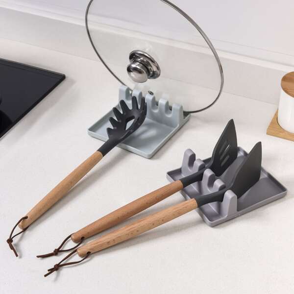 

1pc Solid Multifunction Spoon Rest, Multicolor