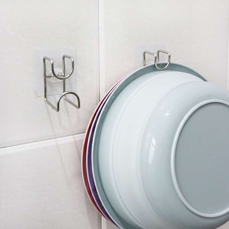 

1pc Multifunction Plastic Washbasin Hook, Silver