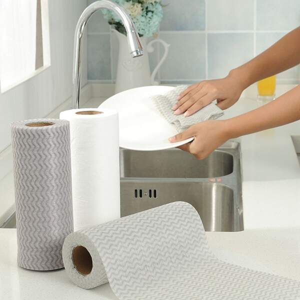 

1roll Disposable Cleaning Rag, Multicolor