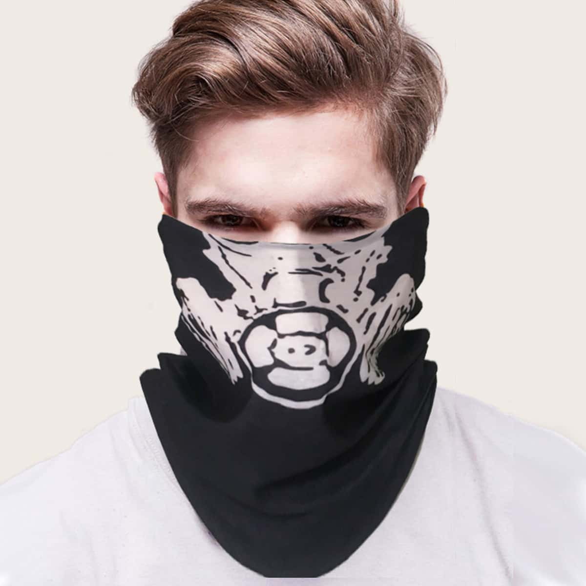 

Guys Graphic Scarf, Black and white