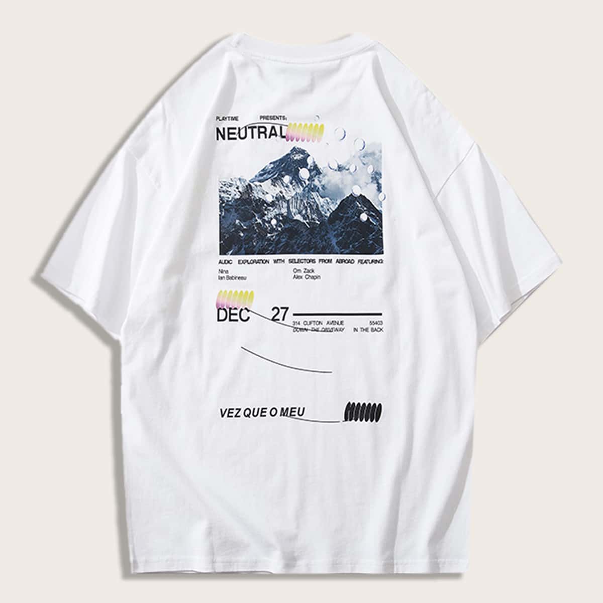 

Guys Letter Graphic Oversized Tee, White