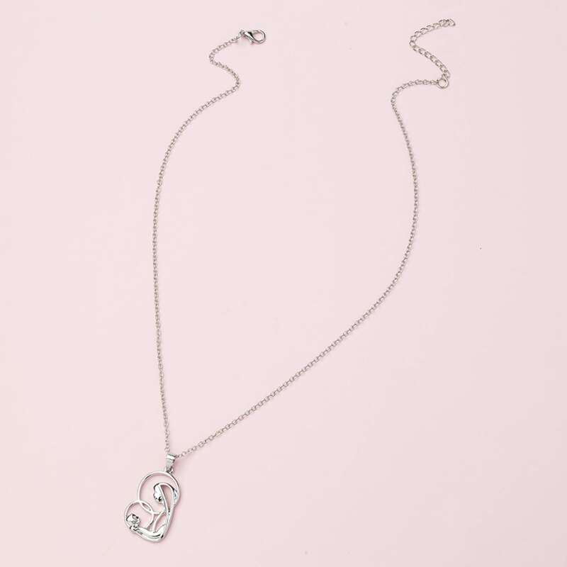 

1pc Mothers Day Motherly Love Pendant Necklace, Silver