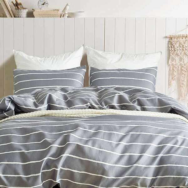 

Striped Bedding Sets Without Filler, Grey