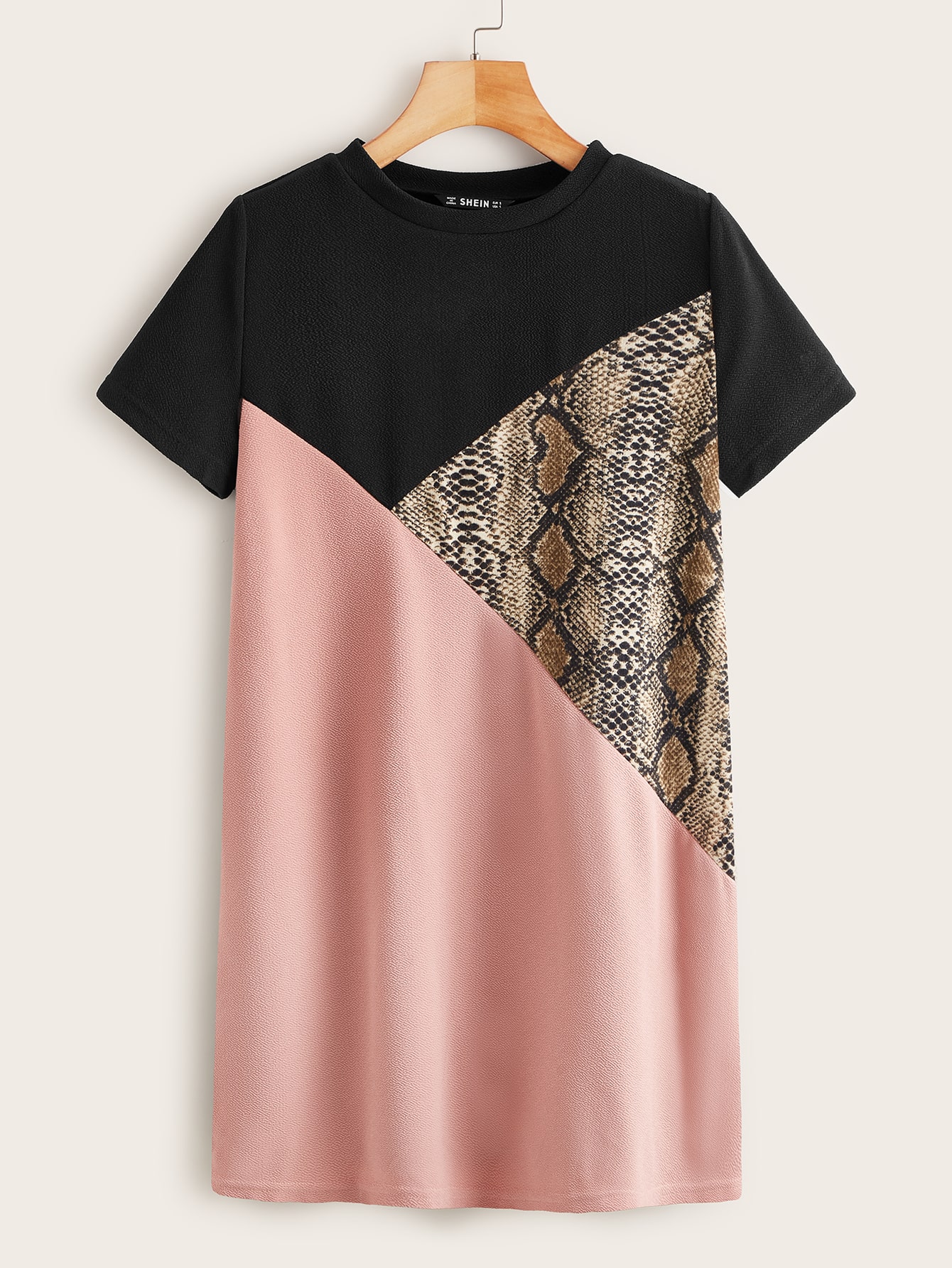 Snakeskin Colorblock Tee Dress thumbnail