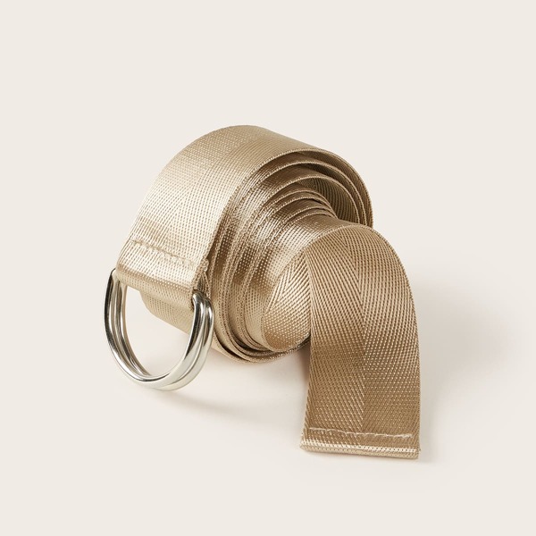 

SHEIN D-ring Buckle Ribbon Waist Belt, Brown
