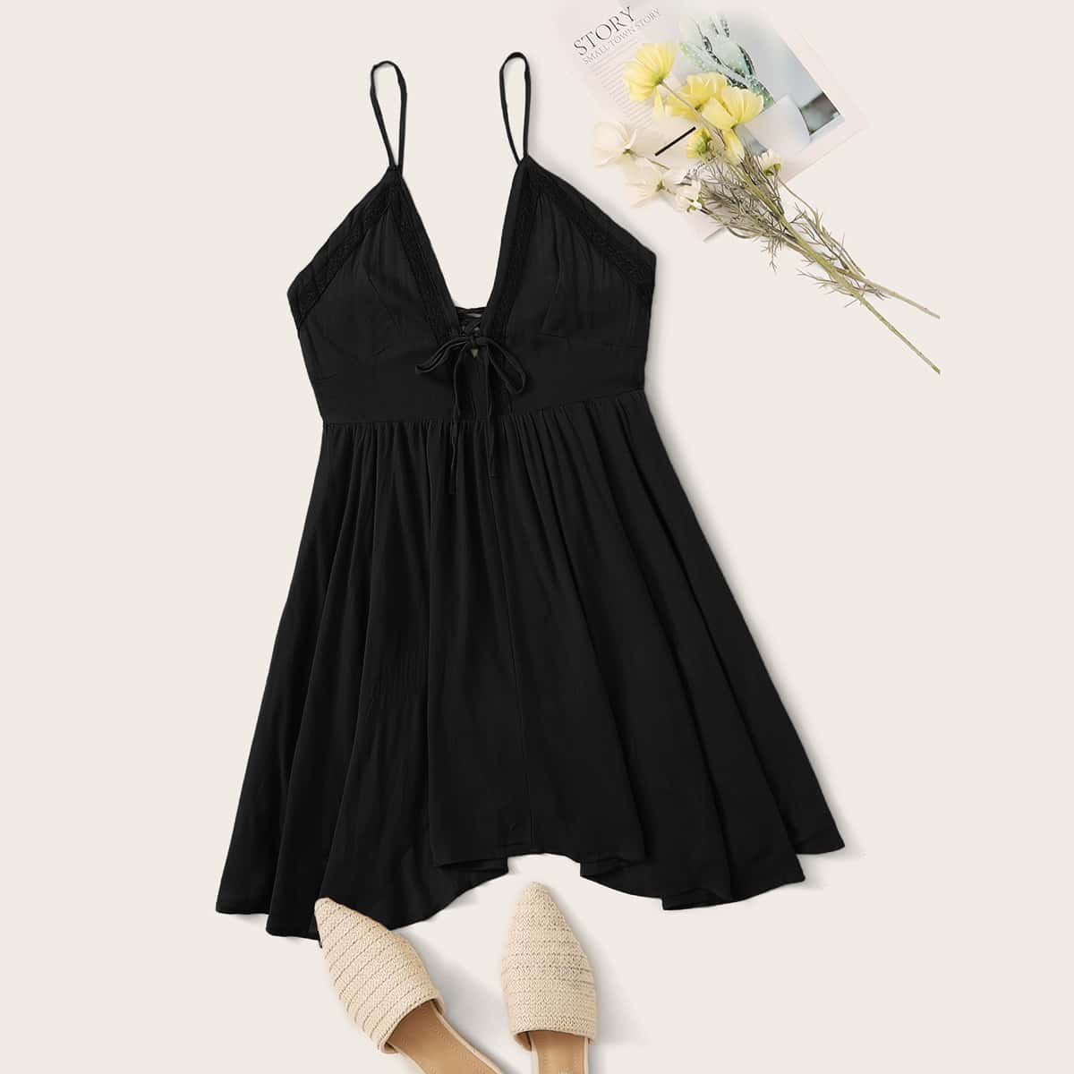 

Black Swing Hem Cami Mini Dress