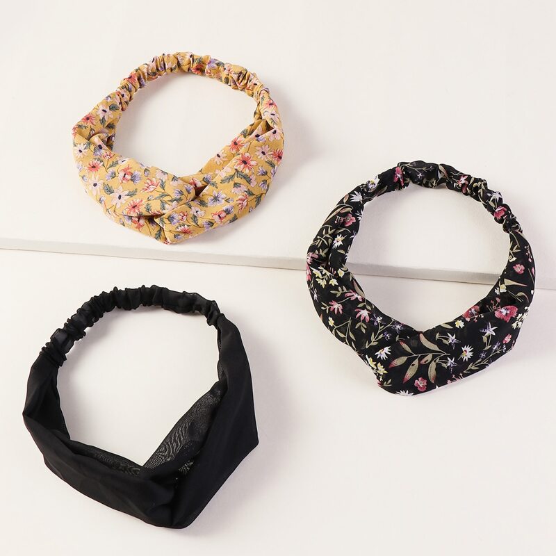 

3pcs Ditsy Floral Pattern Headband, Multicolor