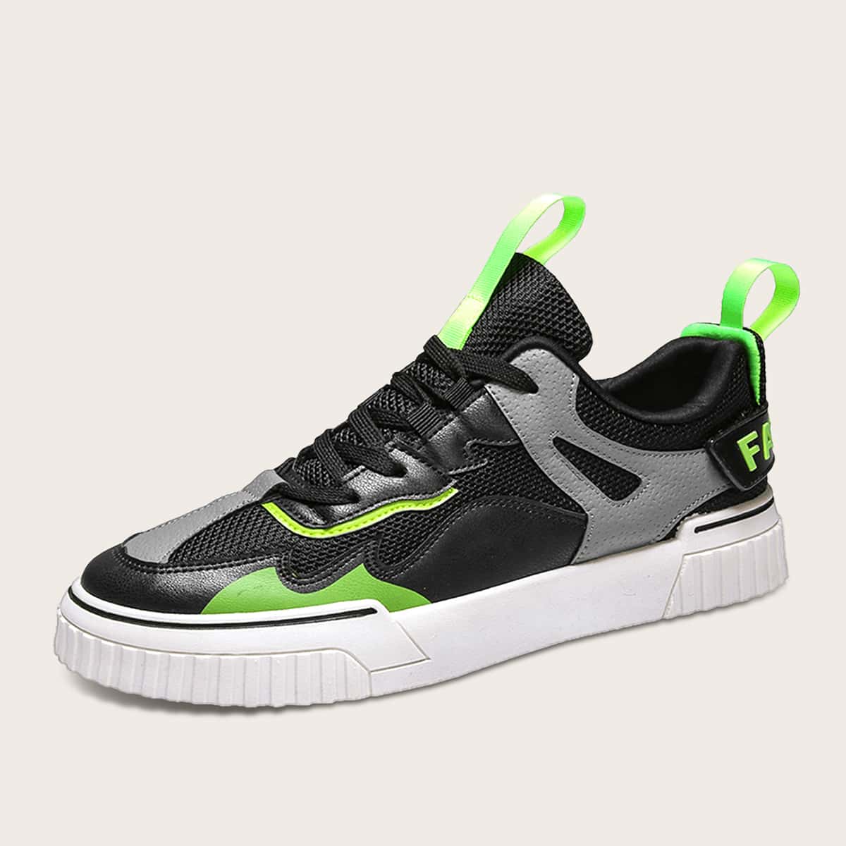 

Guys Lace-up Front Colorblock Sneakers, Black