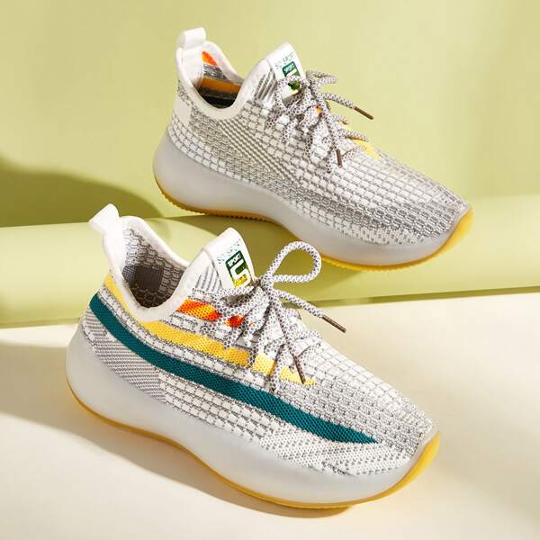 

Striped Detail Lace-up Front Sneakers, Multicolor