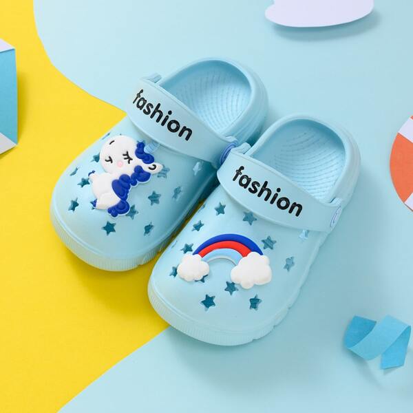 

Baby Boy Cartoon & Letter Graphic Sandals, Blue