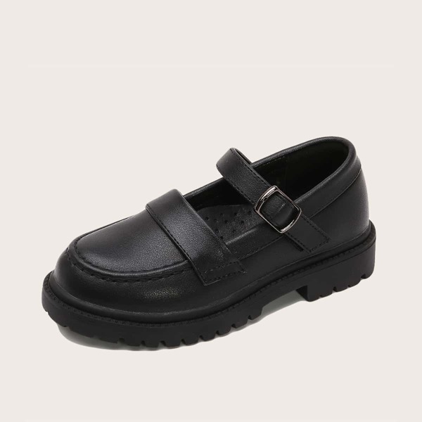 

Girls Round Toe Mary Jane Flats, Black