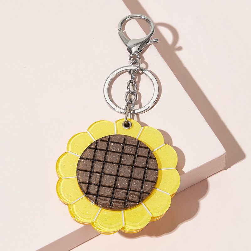 

Glitter Sunflower Charm Keychain, Yellow