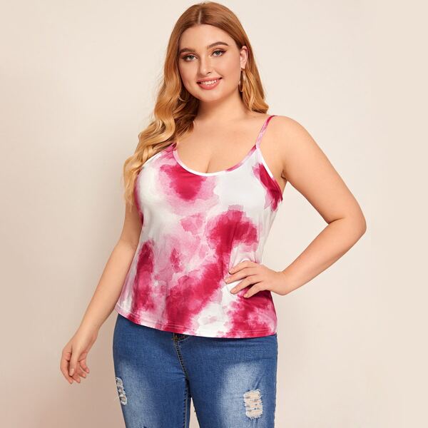 

Plus Tie Dye Cami Top, Red