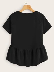 SHEIN Plus Raglan Sleeve Peplum Top