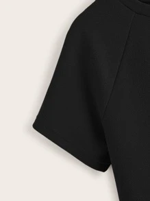 SHEIN Plus Raglan Sleeve Peplum Top