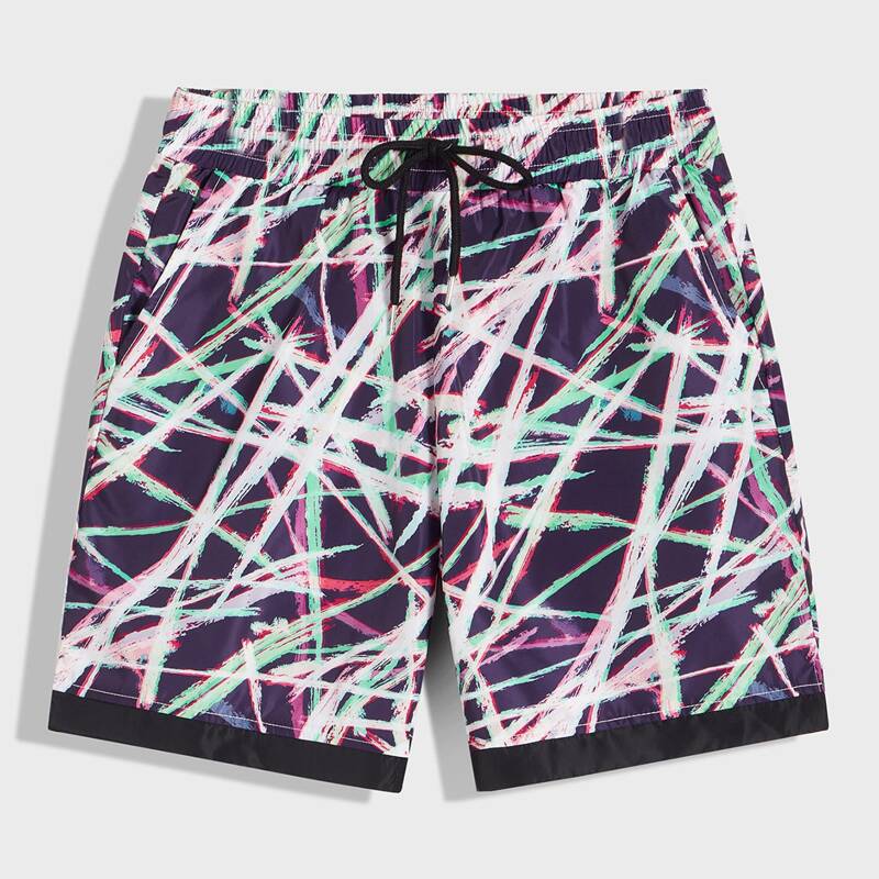 

Guys Allover Print Windbreaker Shorts, Multicolor