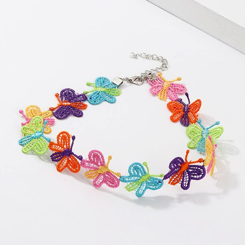 

1pc Colorful Butterfly Choker, Multicolor