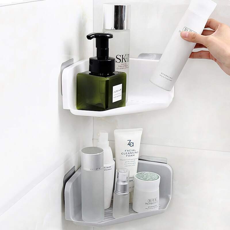 

1pc Wall Mounted Toiletries Storage Rack, Multicolor