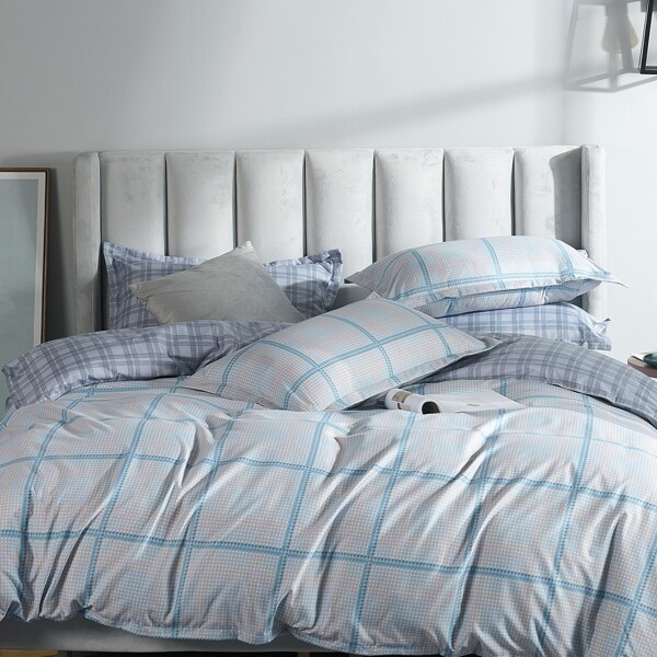 

Plaid Pattern Bedding Set Without Filler, Blue