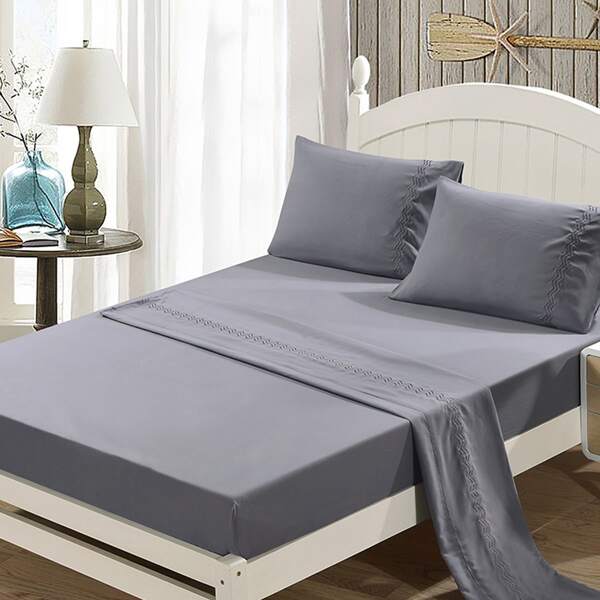 

1pc Solid Flat Sheet, Grey