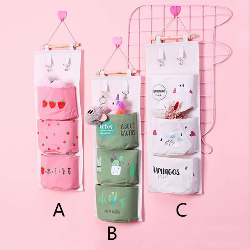 

1pc Cartoon Three-layer Hanging Storage Bag, Multicolor