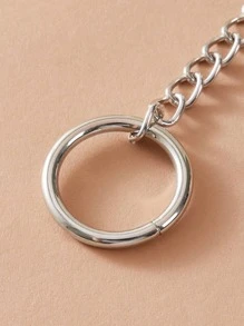1入組圓環吊墜項鍊 - 銀色 - 查看 3