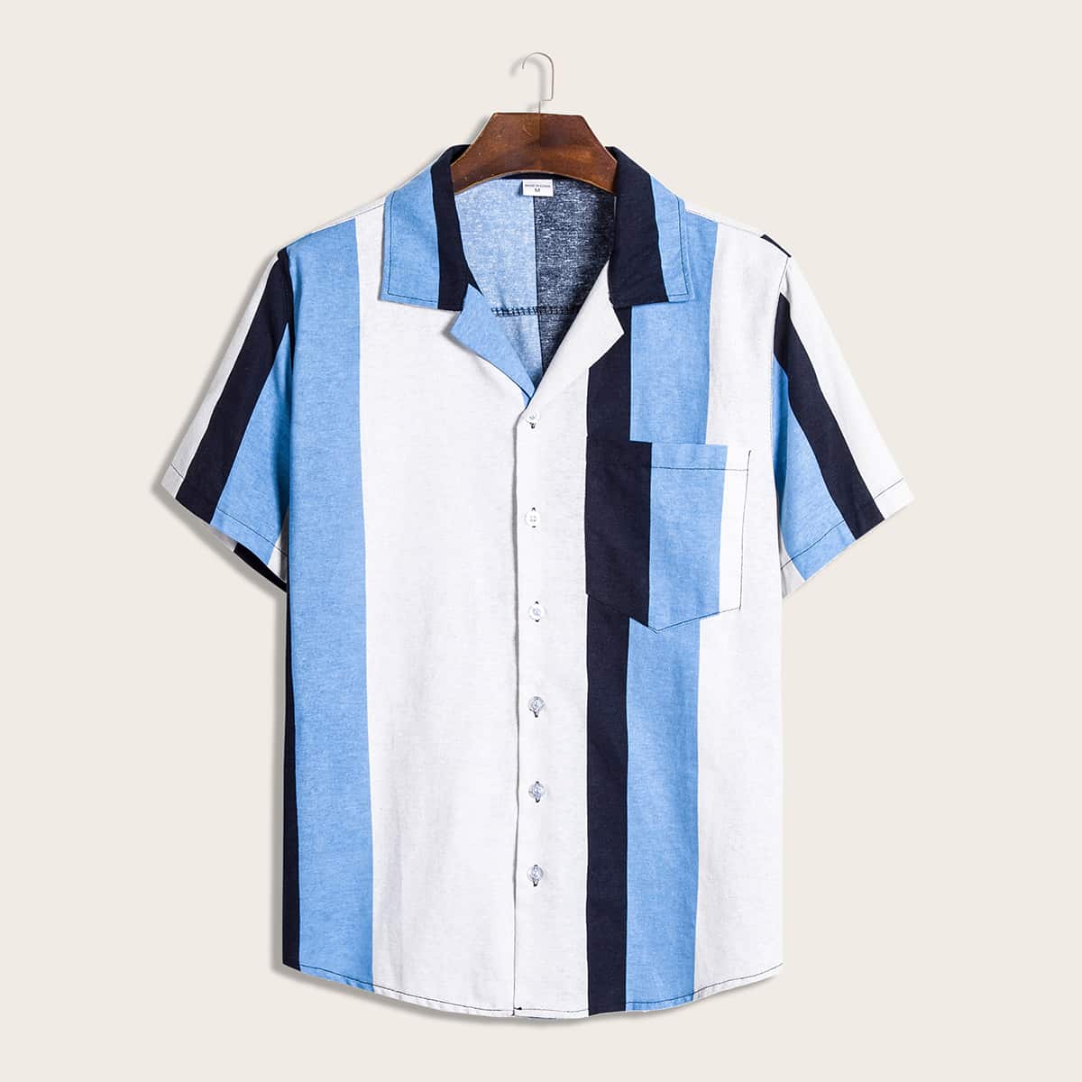

Guys Colorblock Pocket Shirt, Multicolor