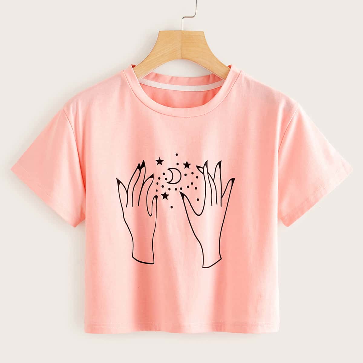 

Hand Graphic Pink Tee